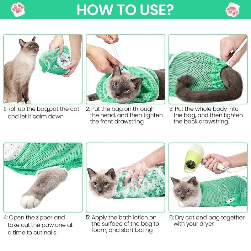 Cat Grooming Shower Bag