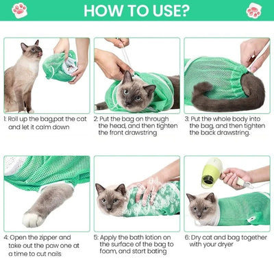 Cat Grooming Shower Bag